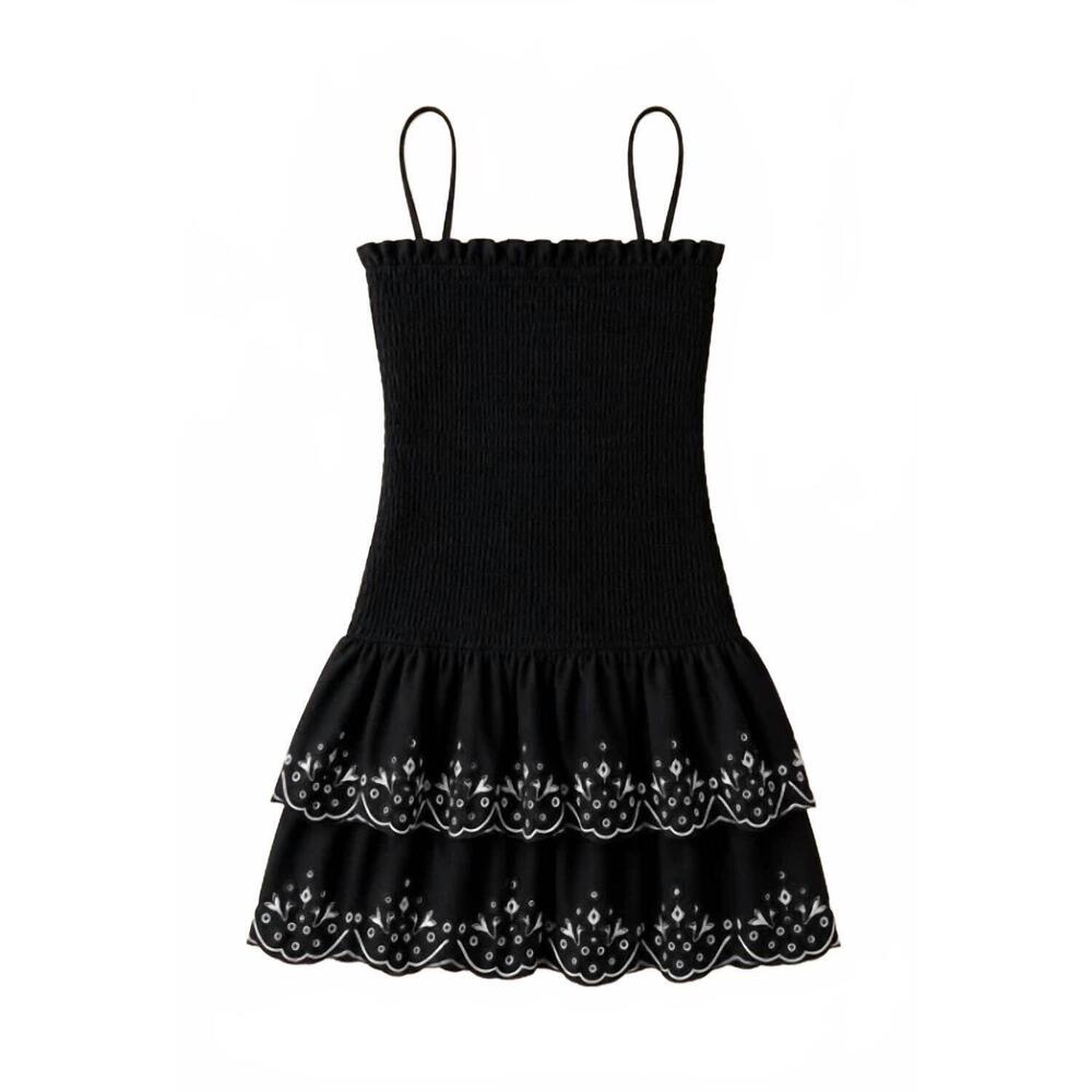 NEW IF SO women's floral ruffle dress in black